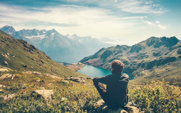 Hiker on Mountain