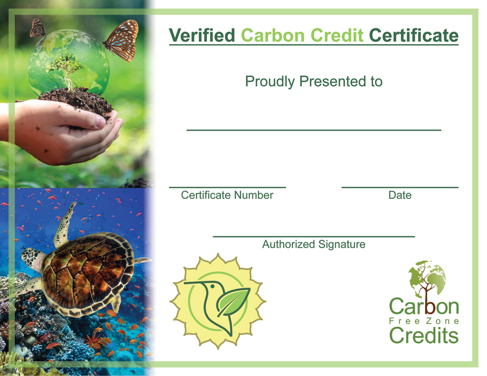 Verified Carbon Credit Certificate