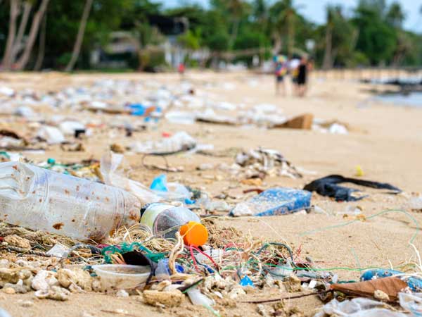 Plastic Garbage all Over Beach