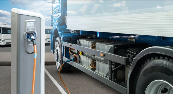 18 Wheeler at Electric Charging Station